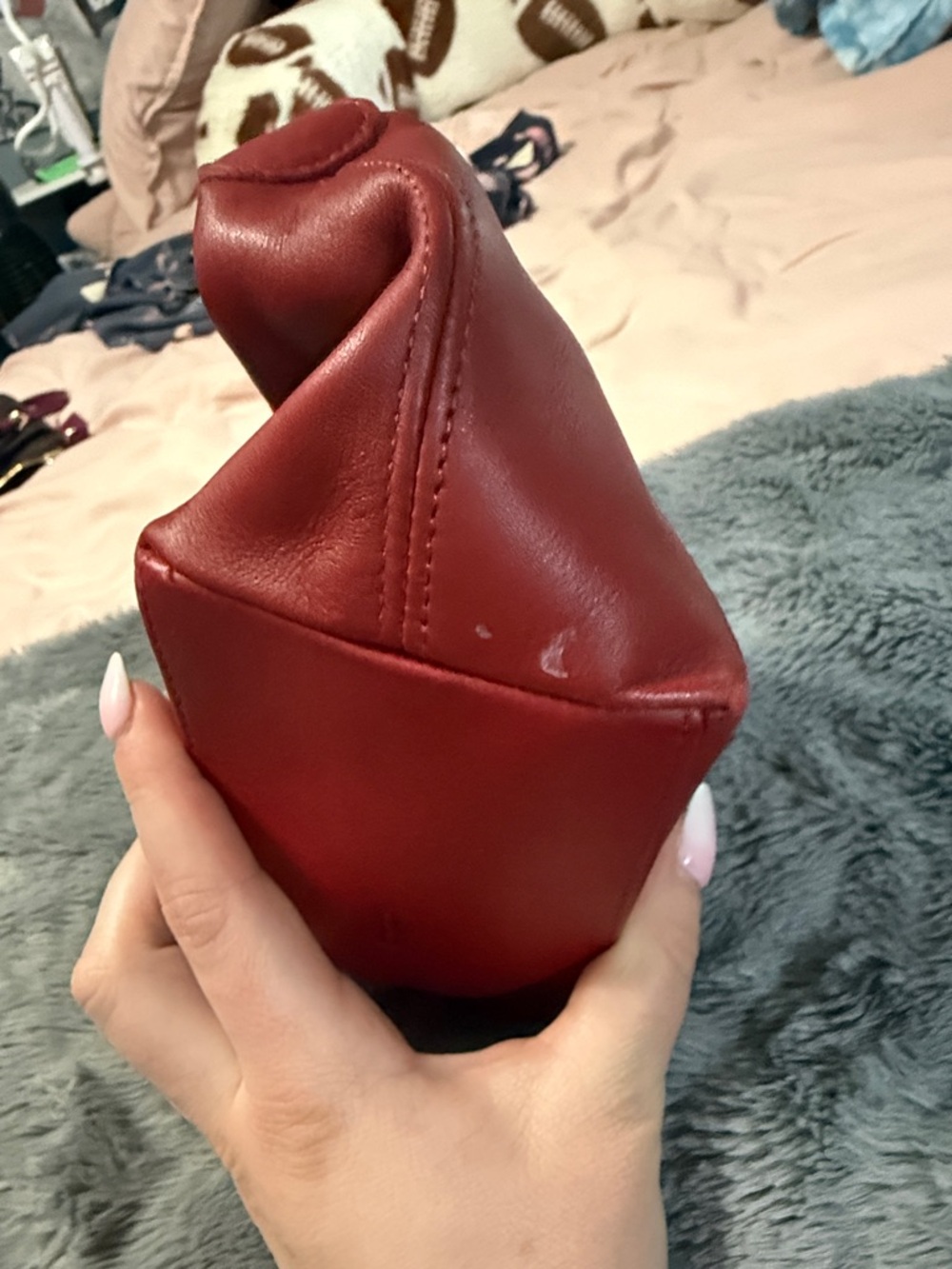 Coach Red Leather Shoulder Bag with Matching Wallet - Picture 8 of 8